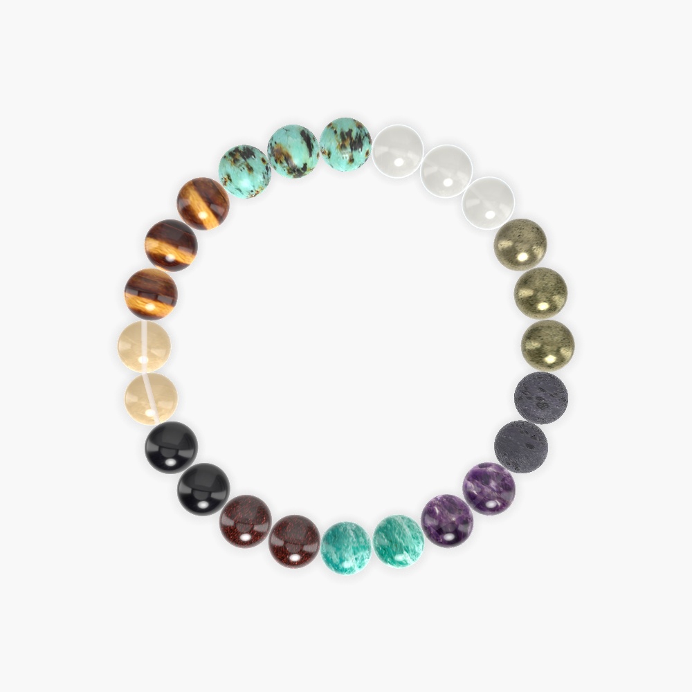 Pyrite, Moonstone, African Turquoise and more Gemstone Bracelet