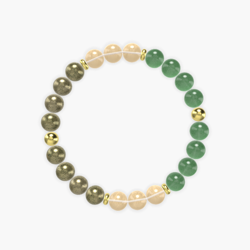 Pyrite, Aventurine and Citrine Bracelet