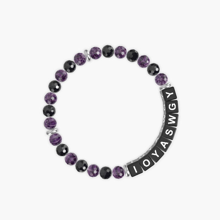 Amethyst and Black Tourmaline Bracelet