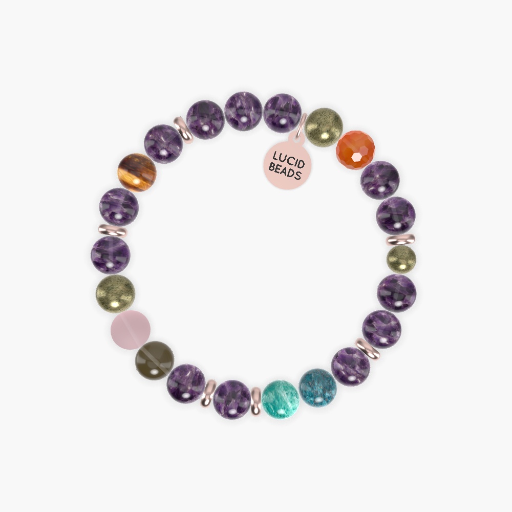 Amethyst, Pyrite, Amazonite and more Gemstone Bracelet