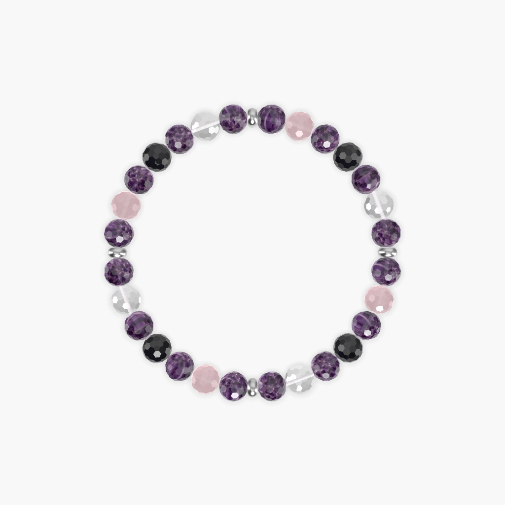 Amethyst, Clear Quartz, Black Tourmaline and More Gemstone Bracelet