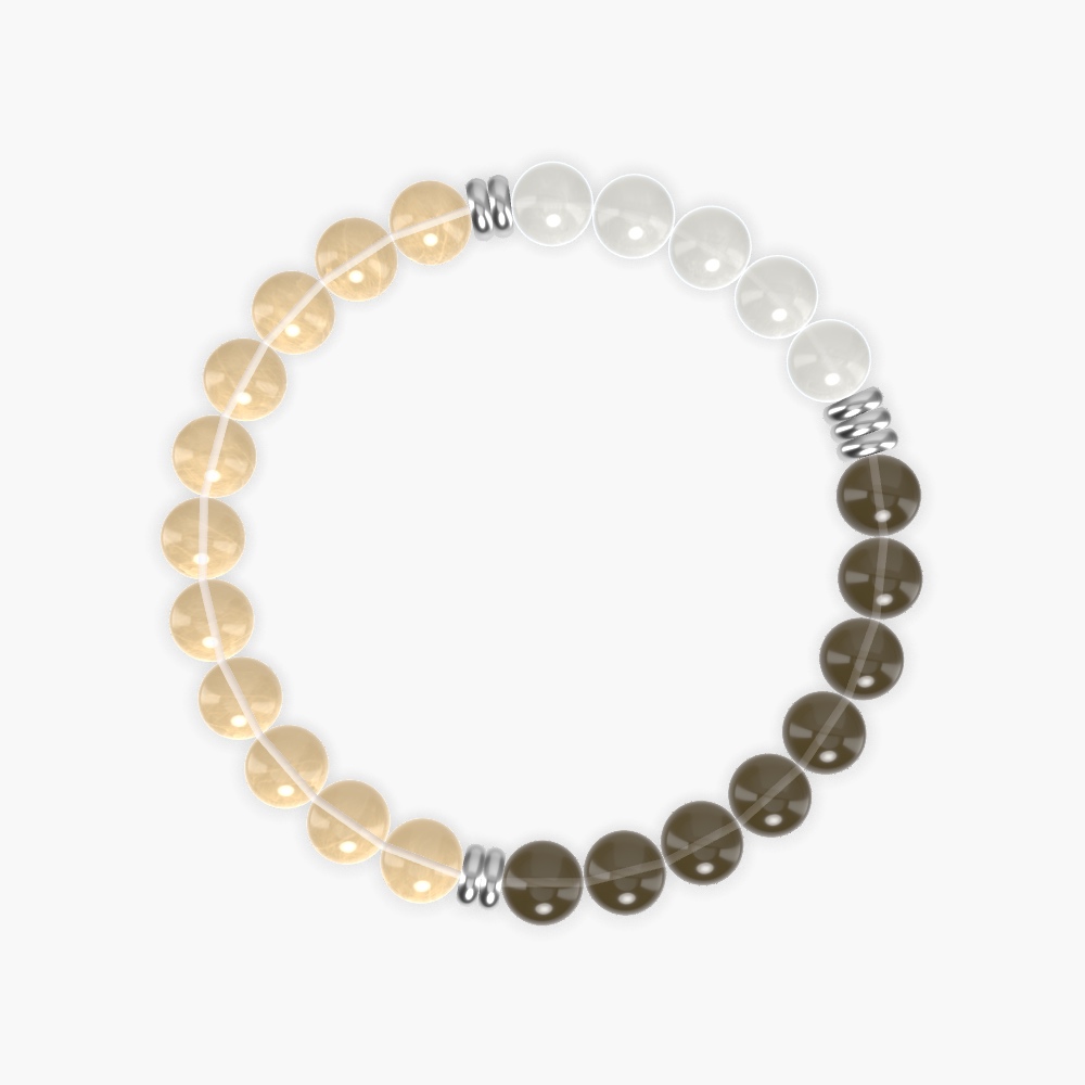 Citrine, Smoky Quartz and Moonstone Bracelet