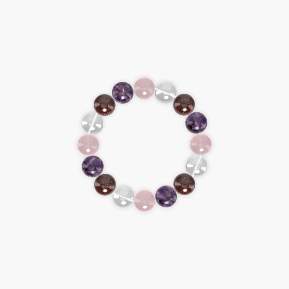 Rose Quartz, Amethyst, Garnet and more Gemstone Bracelet
