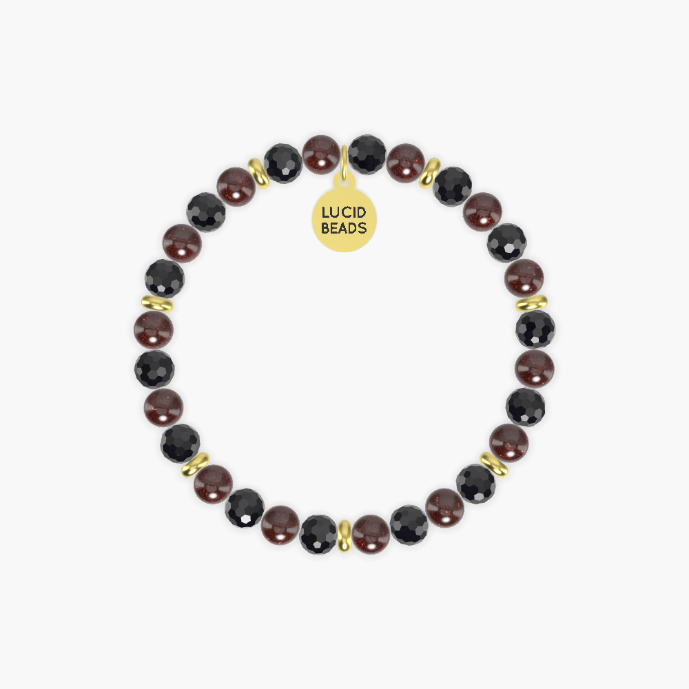 Garnet and Black Tourmaline Bracelet