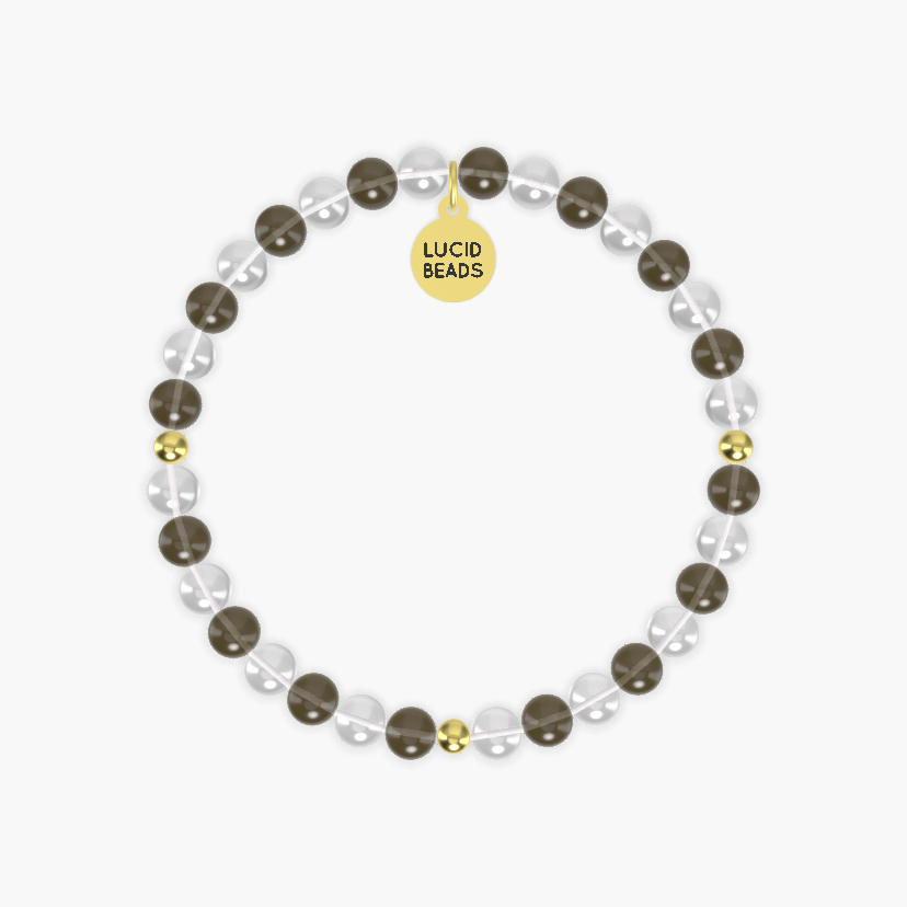 Clear Quartz and Smoky Quartz Bracelet