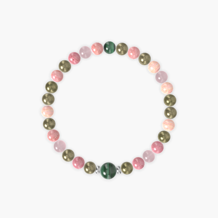 Rhodonite, Pyrite, Rose Quartz and more Gemstone Bracelet