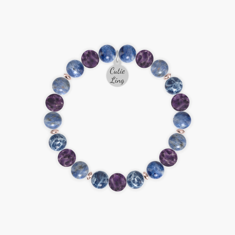 Sodalite and Amethyst Bracelet