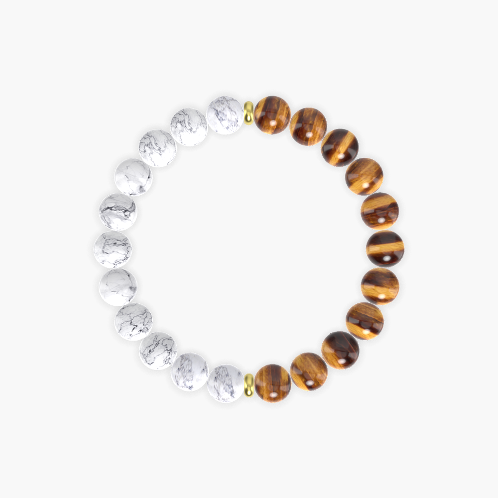 Tiger Eye and Howlite Bracelet