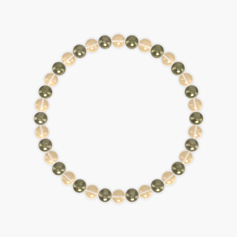 Citrine and Pyrite Bracelet
