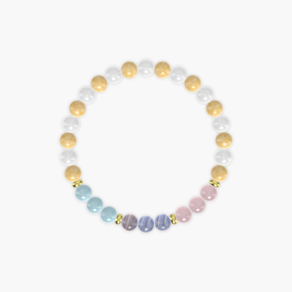 Yellow Jade, White Jade, Blue Lace Agate and more Gemstone Bracelet