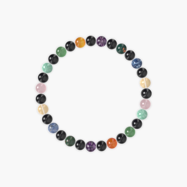 Black Obsidian, Rose Quartz, Citrine and more Gemstone Bracelet