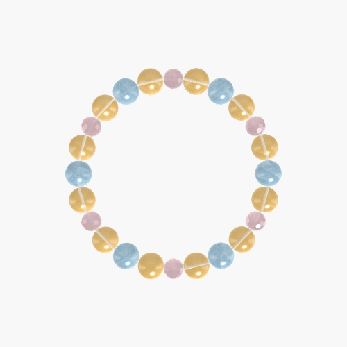 Citrine, Rose Quartz and Aquamarine Bracelet