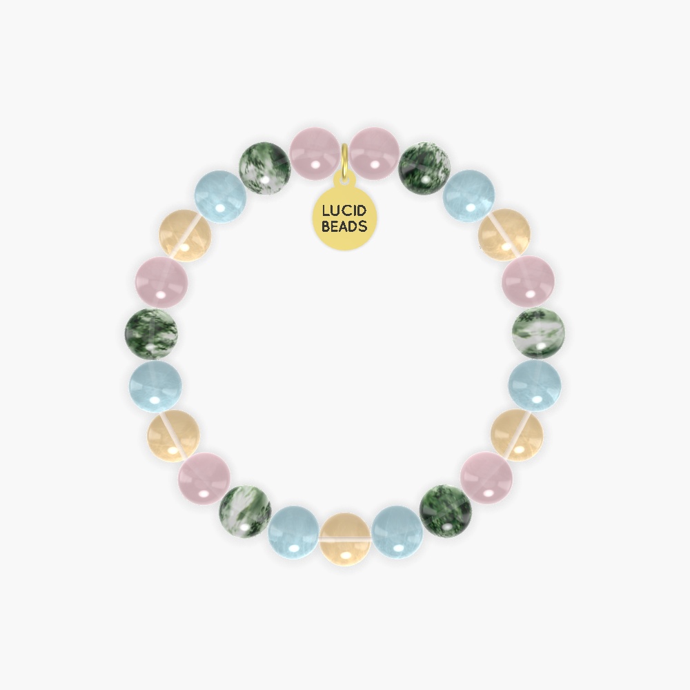 Aquamarine, Moss Agate, Rose Quartz and more Gemstone Bracelet