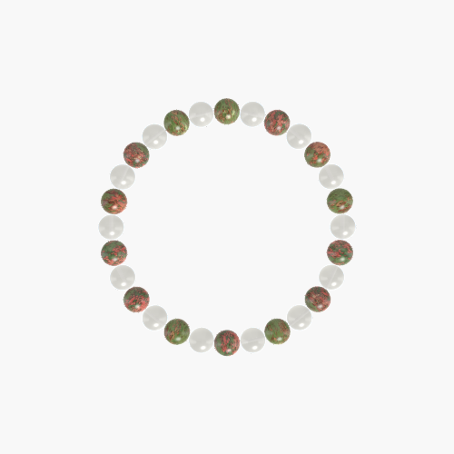 Unakite and Moonstone Bracelet