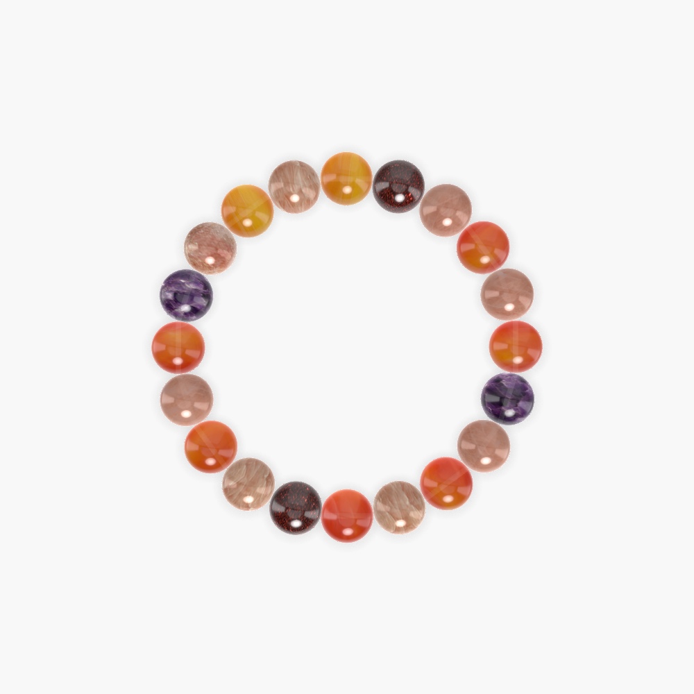 Carnelian, Sunstone, Amethyst and more Gemstone Bracelet