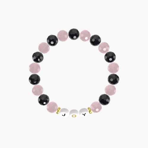 Rose Quartz and Black Tourmaline Bracelet