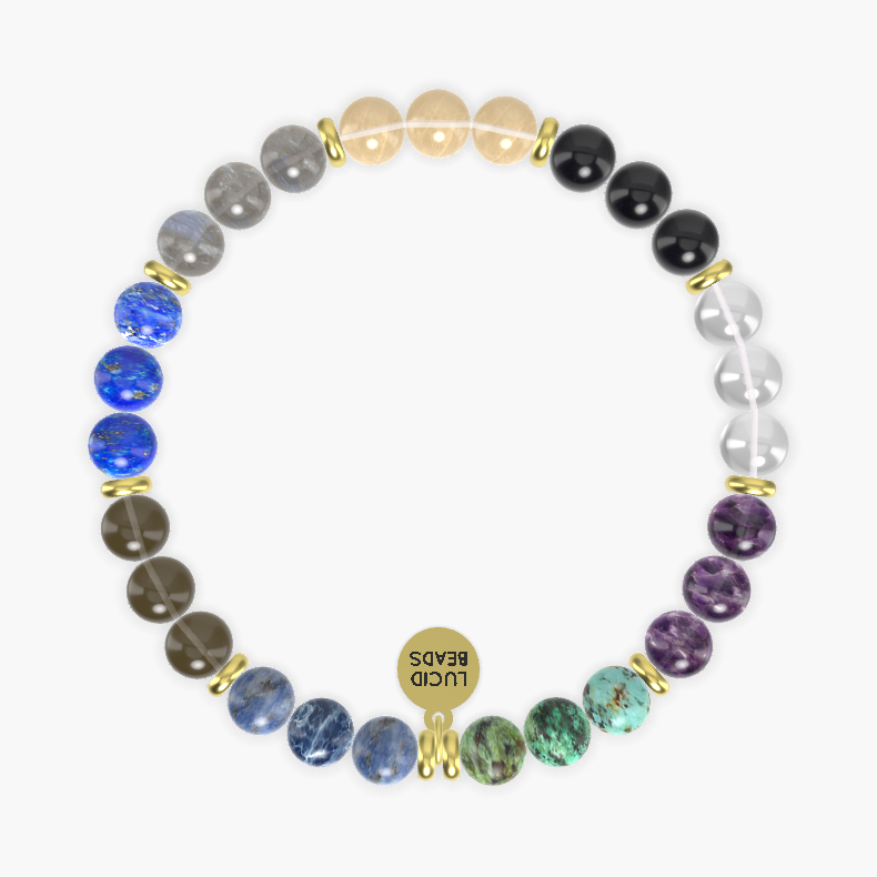 African Turquoise, Amethyst, Clear Quartz and more Gemstone Bracelet