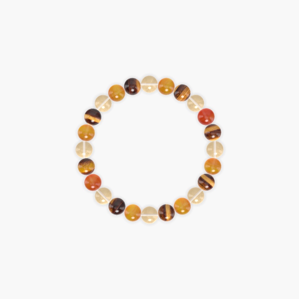 Citrine, Tiger Eye and Carnelian Bracelet