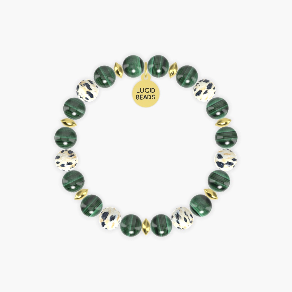 Malachite and Dalmatian Jasper Bracelet