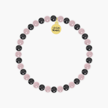 Guarded Hearts - Black Tourmaline and Rose Quartz Bracelet