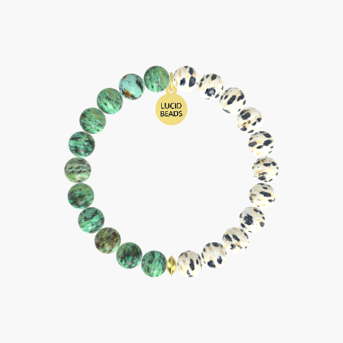 Dalmatian Jasper and African Turquoise Bracelet