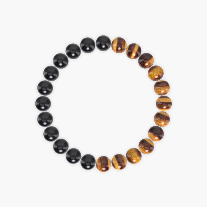 Tiger Eye and Black Onyx Bracelet