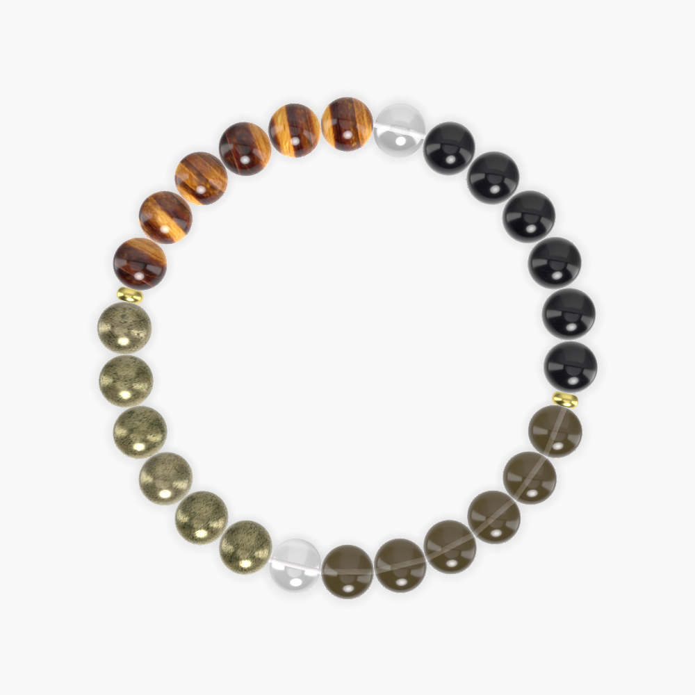 Smoky Quartz, Black Obsidian, Tiger Eye and more Gemstone Bracelet