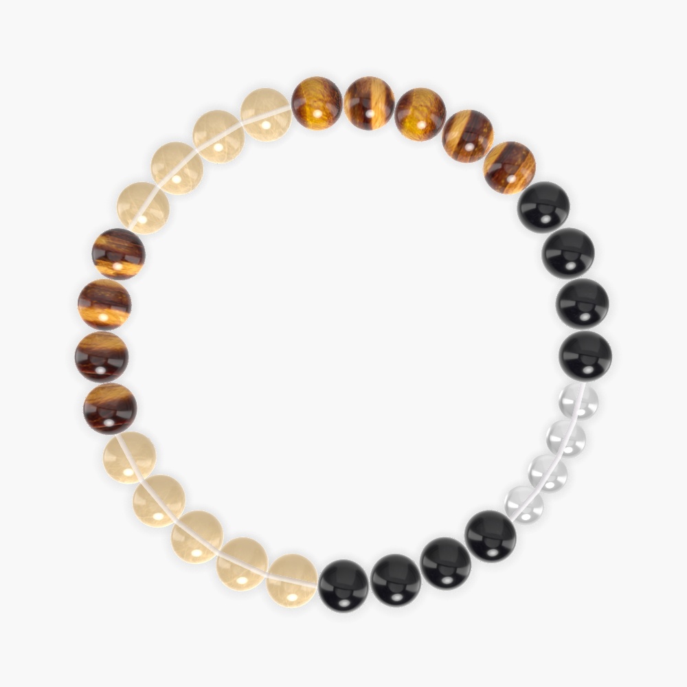 Tiger Eye, Citrine, Black Obsidian and more Gemstone Bracelet