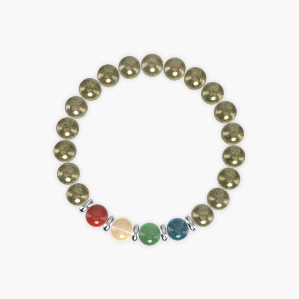 Pyrite, Aventurine, Apatite, Red Jasper and Citrine Bracelet
