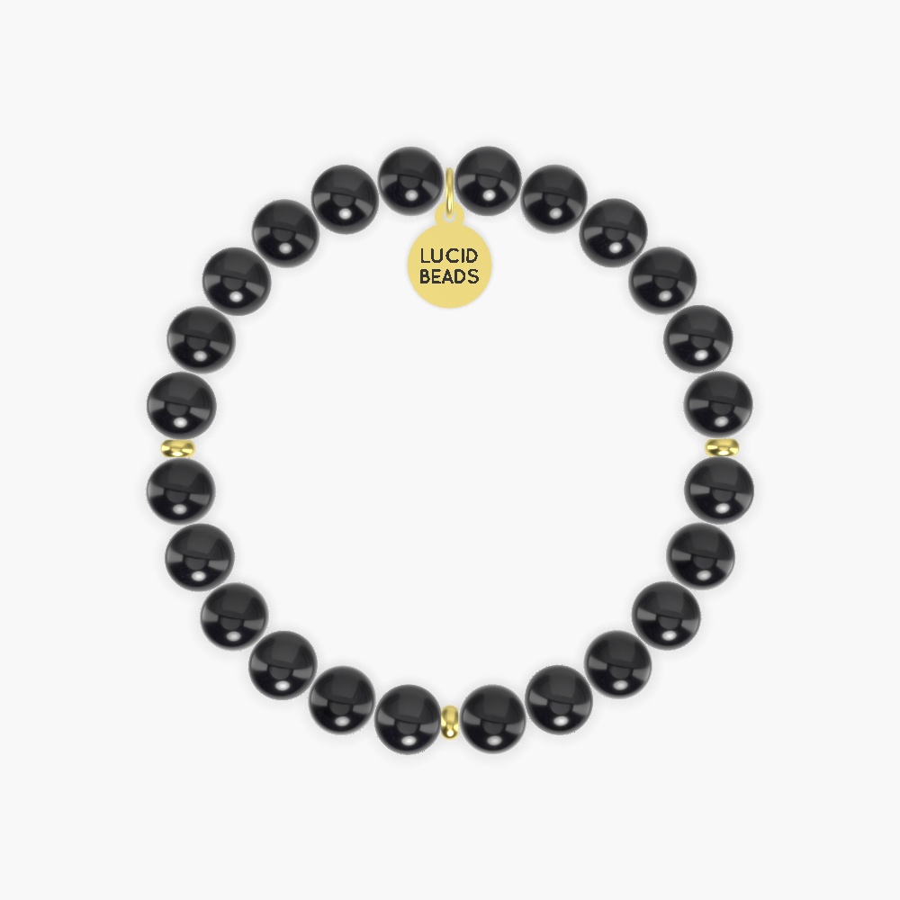 Black Obsidian and Black Tourmaline Bracelet