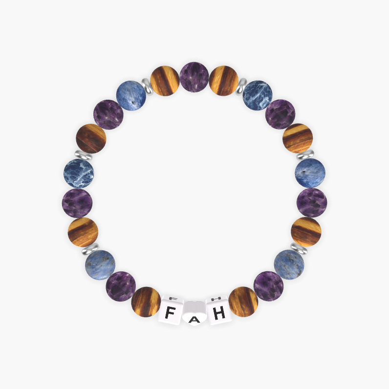 Tiger Eye, Amethyst and Sodalite Bracelet