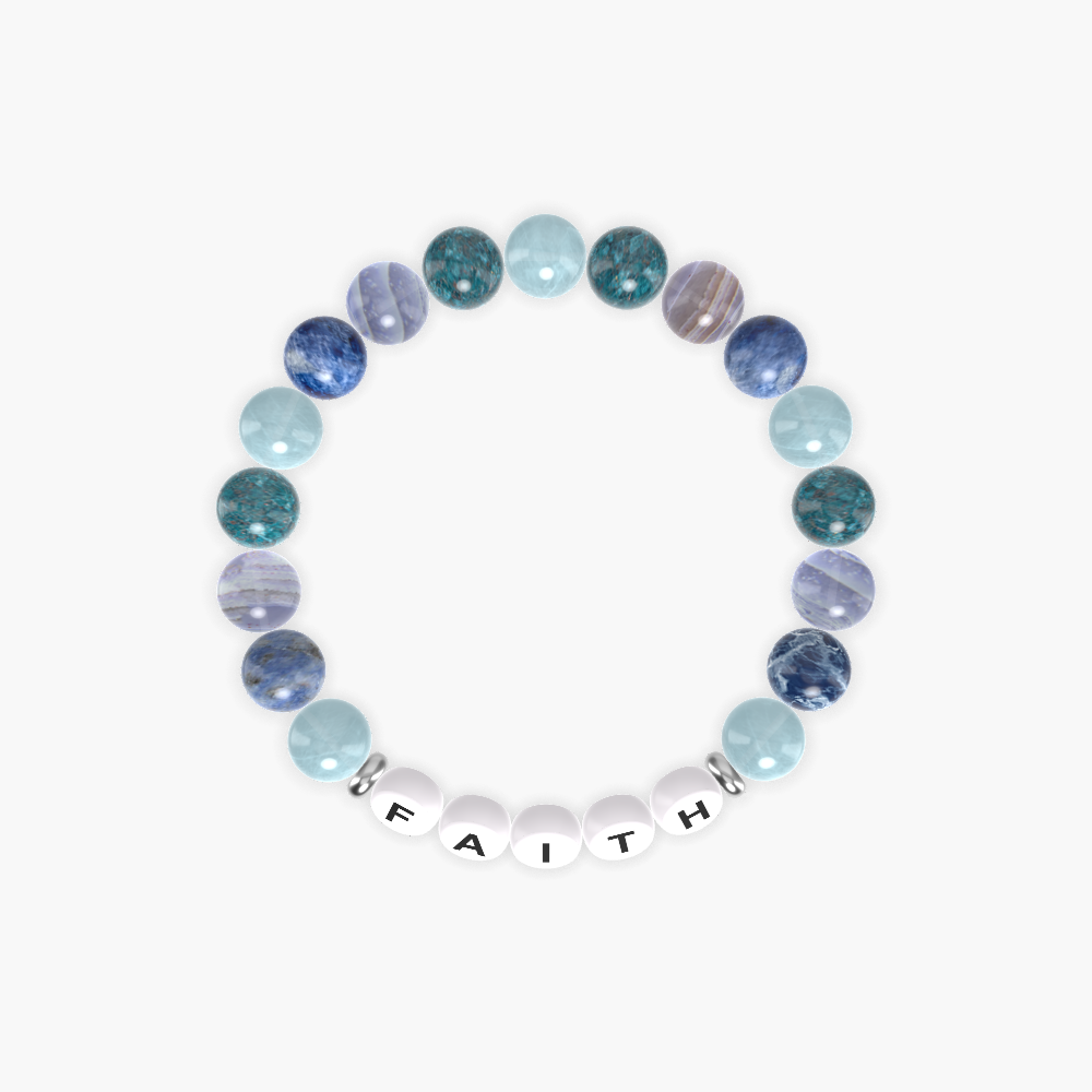 Aquamarine, Sodalite, Blue Lace Agate and more Gemstone Bracelet