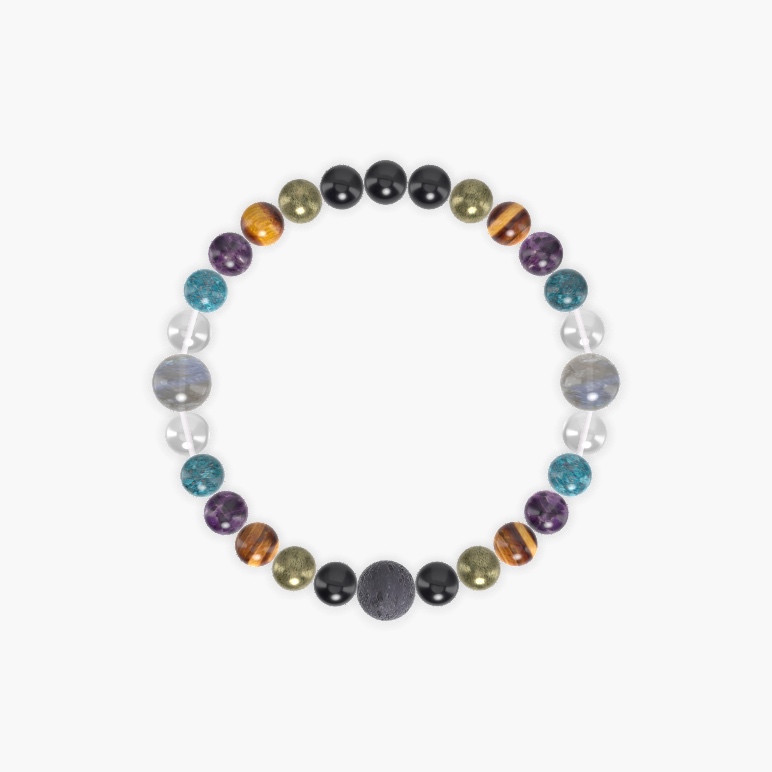 Black Tourmaline, Pyrite, Tiger Eye and more Gemstone Bracelet