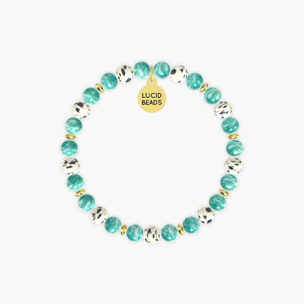 Amazonite and Dalmatian Jasper Bracelet