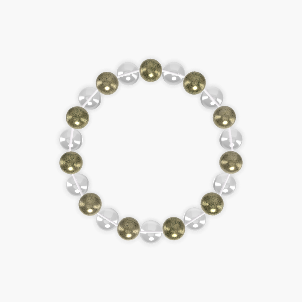 Clear Quartz and Pyrite Bracelet