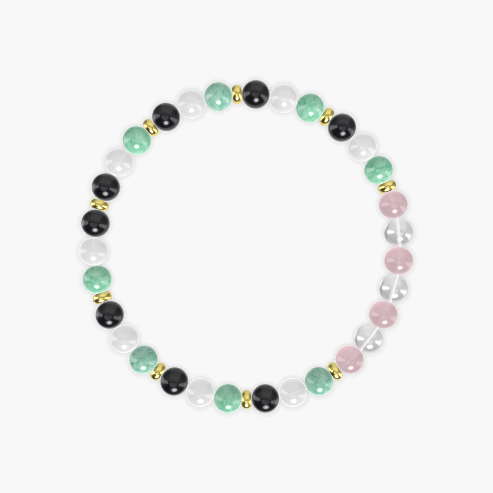 Black Obsidian, White Jade, Green Jade and more Gemstone Bracelet