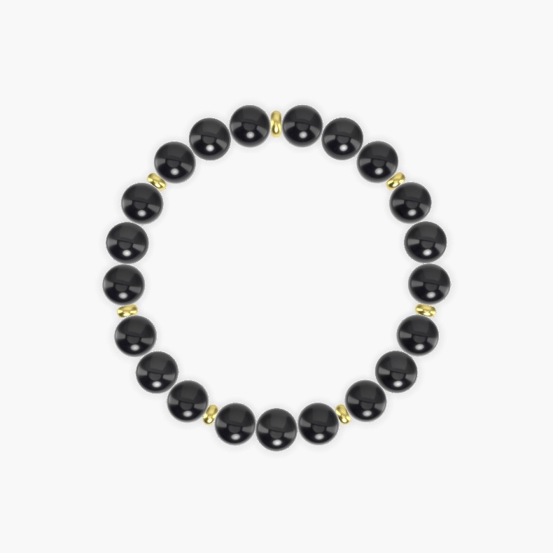 Black Obsidian and Black Tourmaline Bracelet