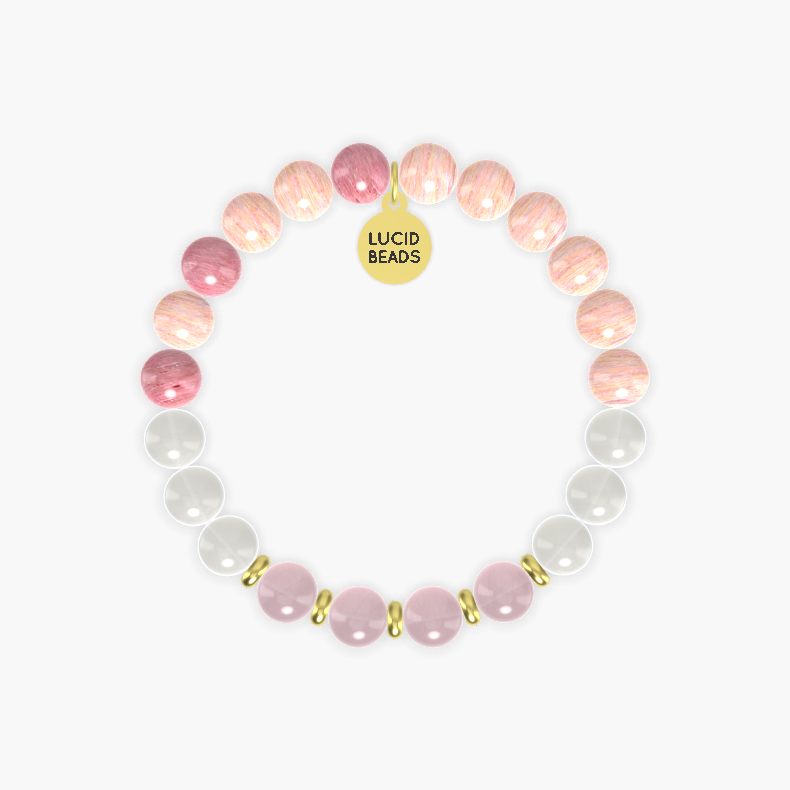 Rhodonite, Moonstone and Rose Quartz Bracelet