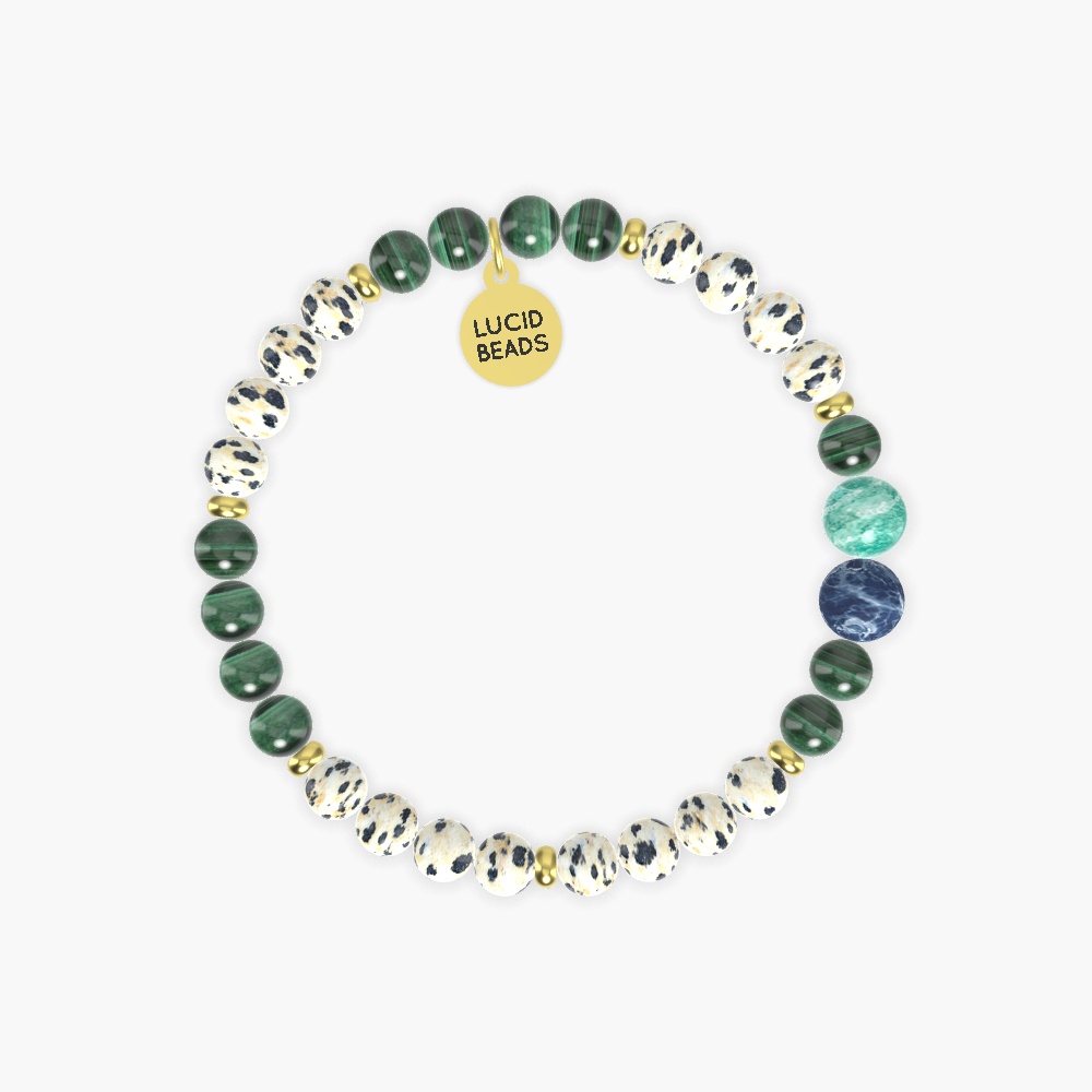 Dalmatian Jasper, Malachite, Sodalite and more Gemstone Bracelet