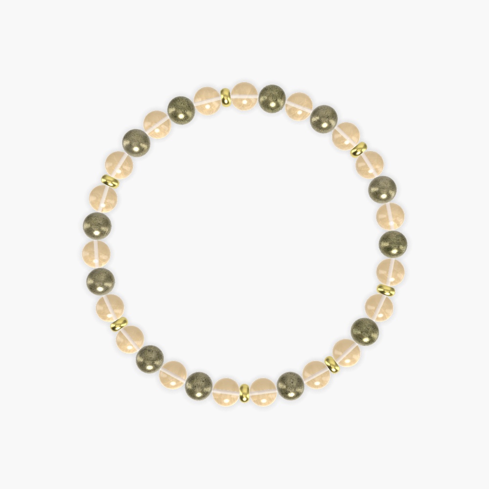 Citrine and Pyrite Bracelet