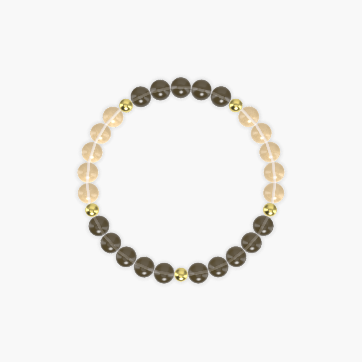 Smoky Quartz and Citrine Bracelet