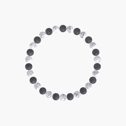 Howlite and Lava Rock Bracelet
