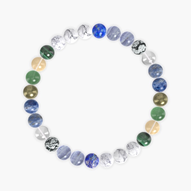 Howlite, Sodalite, Blue Lace Agate and more Gemstone Bracelet