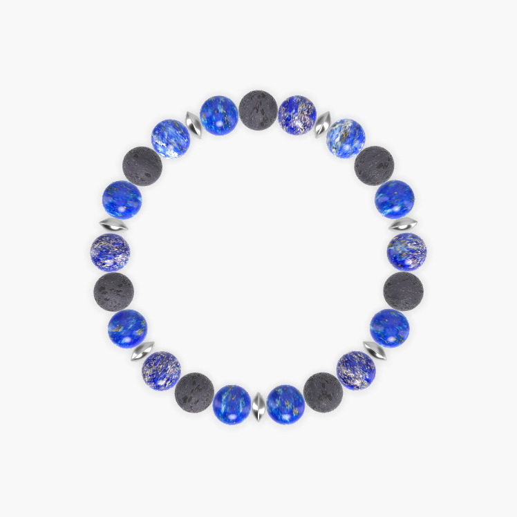 Lapis Lazuli and Lava Rock Bracelet