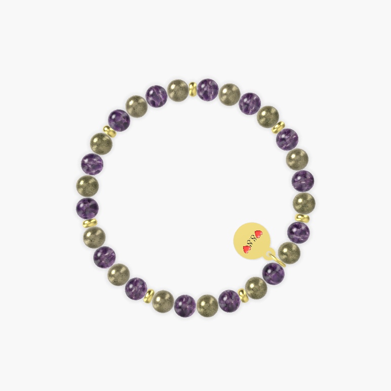 Pyrite and Amethyst Bracelet