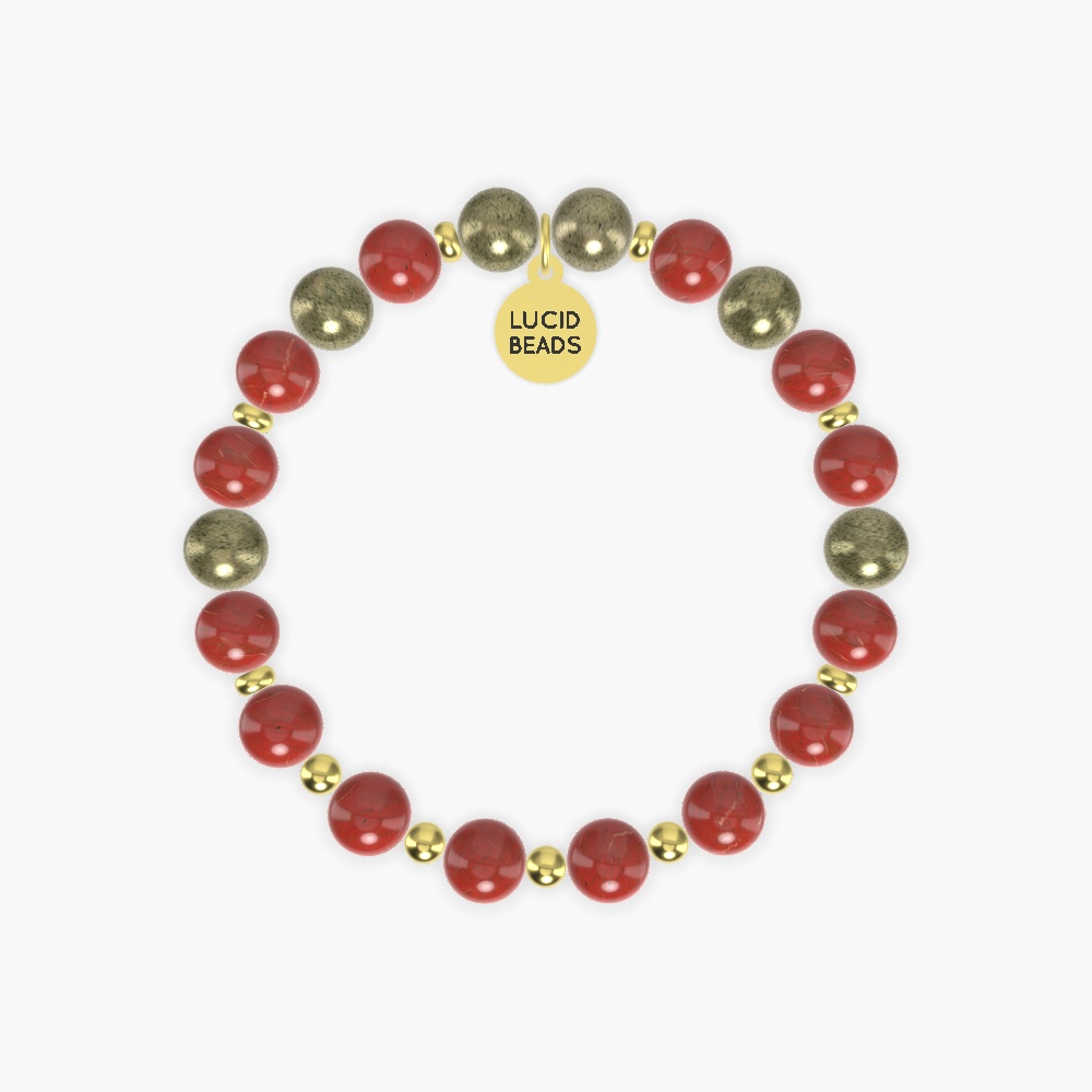 Red Jasper and Pyrite Bracelet