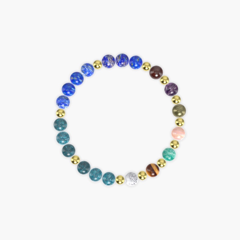Lapis Lazuli, Apatite, Howlite and more Gemstone Bracelet