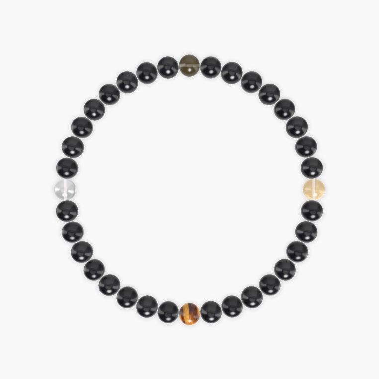 Black Tourmaline, Black Obsidian, Tiger Eye and more Gemstone Bracelet