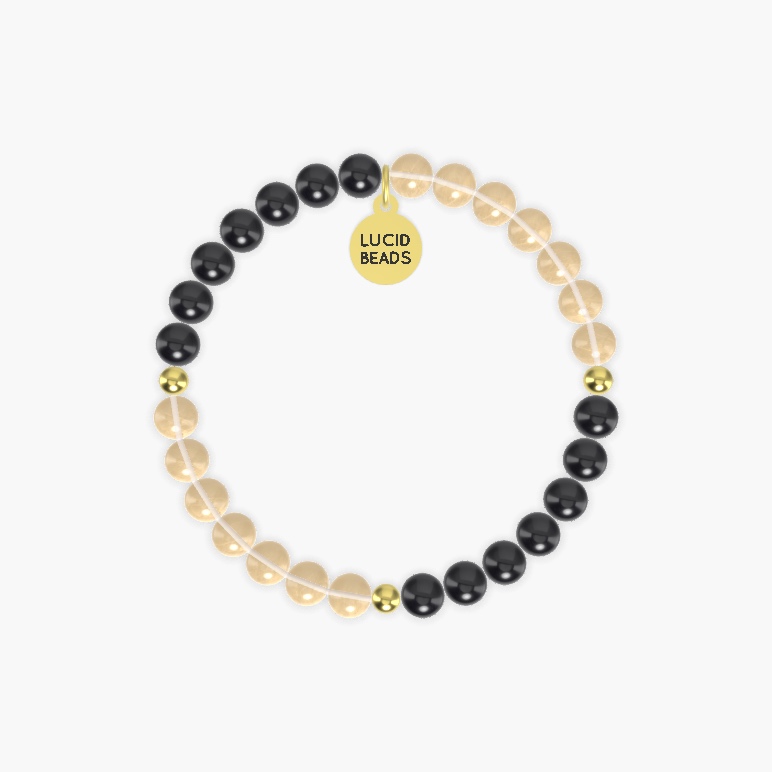 Black Tourmaline and Citrine Bracelet