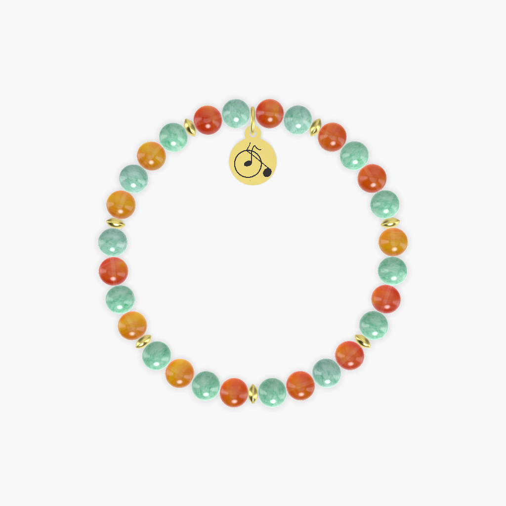 Green Jade and Carnelian Bracelet